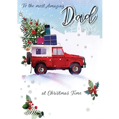 Image of Shine Bright Amazing Dad Embellished Hand Finished Christmas Card Range Cards XSH004