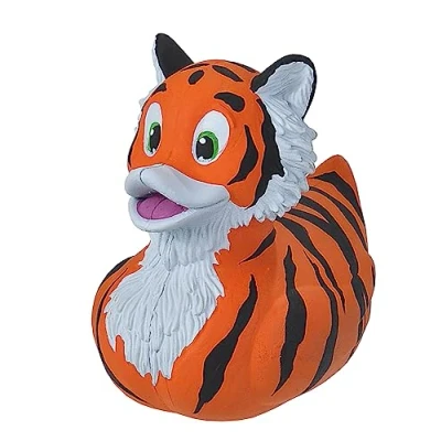 Image of Wild Republic Rubber Duck, Tiger, Gift for Kids, Great Kids and Adults, 4 inches