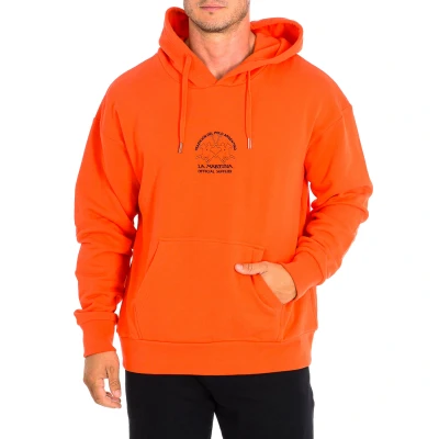 Image of La Martina TMF603 FP533 Mens Hoodie Orange Cotton Size Small