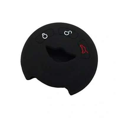 Image of BROVACS Silicone Cover Protector Case Holder Skin Jacket Compatible with MINI Cooper 3 Button Round Smart Remote Key Fob CV9905 Black