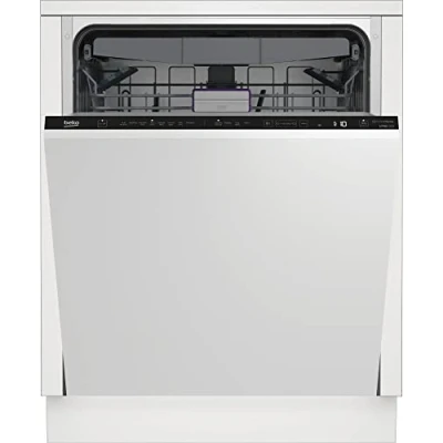Image of Beko BDIN38640F Fully Integrated Standard Dishwasher Black Control Panel with Fixed Door Fixing Kit C Rated