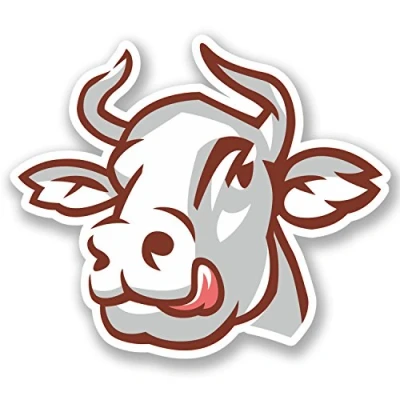 Image of 2 x 10cm Cute Cow Vinyl Decal Sticker Bike Laptop Car Farm Animal Funny #5462 (10cm Wide 8.5cm Tall)