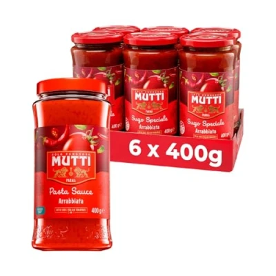 Image of Mutti Pasta Sauce Pizzutello Tomato with Calabrian Chilli 400 g (Pack of 6)