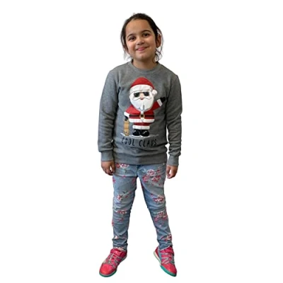 Image of Arizona Klub Kids Christmas Jumper (UK, Age, 5 Years, 6 Regular, DARK GREY COOL CLAUS)