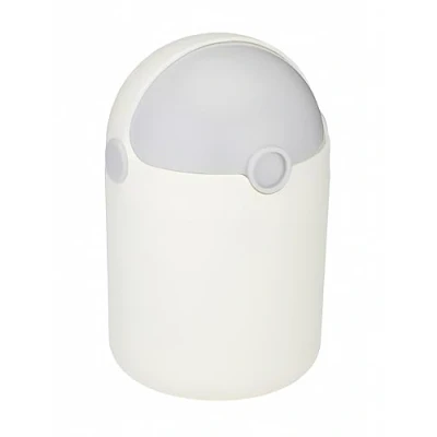 Image of Mini Tabletop Bin Bullet Desktop Trash Can with Flap Lid Small Waste Garbage Plastic Dustbin for Desk Office Kitchen Countertop Bedroom Bathroom