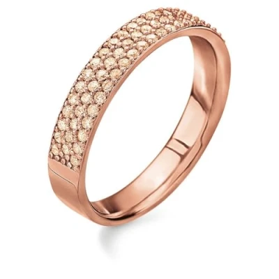 Image of Folli Follie 3R16S036RS Women&#039;s Ring Stainless Steel Pink Size 16