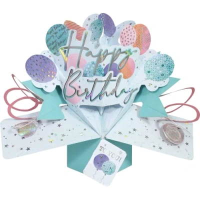 Image of Happy Birthday To You Balloons Pop Up Greeting Card Second Nature 3D