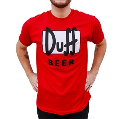 Image of The Simpsons Duff Beer Logo Homer Mens T shirt, Red, XXL