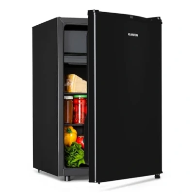 Image of Obsidian refrigerator, volume: 72 litres, black inside and outside, 7 cooling levels, vegetable compartment, noise level: 42 dB, Klarstein