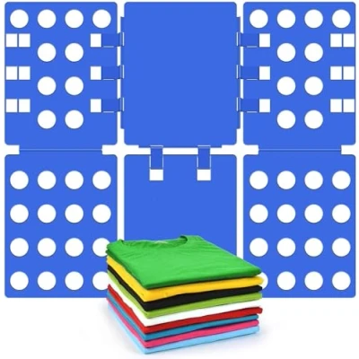 Image of T shirt Folding Board Clothes Folder Easy and Fast for Kid Adult to Fold Blue