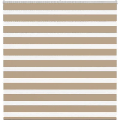 Image of vidaXL Zebra Blind Sand Brown 150x100 cm Fabric Width 145.9 Polyester