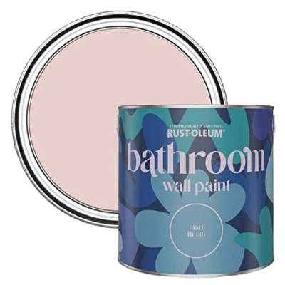 Image of Rust Oleum Pink Water Resistant Bathroom Wall &amp; Ceiling Paint Champagne 2.5L
