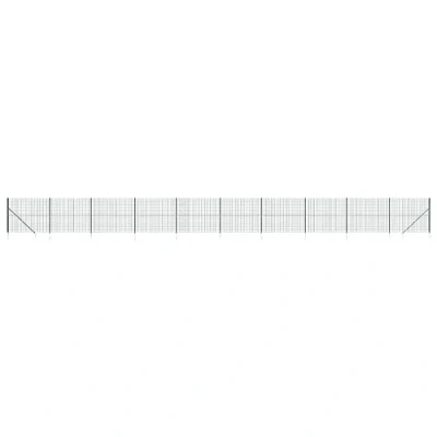 Image of vidaXL Versatile Steel Wire Mesh Fence with Spike Anchors Green, Protective UV Resistant PVC Coating, Can be Cut to Desired Size 1.8x25 m