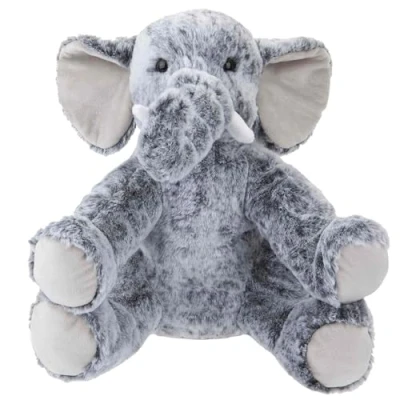 Image of VFM Elephant Soft Toy 31cm Plush Cuddly Super Cute &amp; Fluffy Fabric With Contrasting Feet Ears Beanie Stuffed Animal Teddy For Children Grey