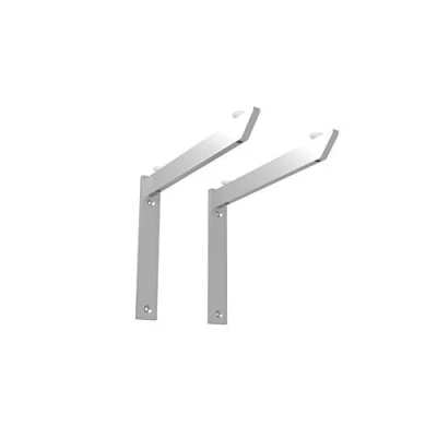 Image of Alusfera 5903021982087 WSP_2_ELE_240_ALU Angle Brackets Glass Shelf Silver Metal Heavy Duty Support 2 Pieces System for Shelves 240 mm