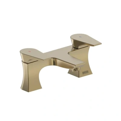 Image of Bristan Hourglass Bathroom Bath Filler Tap Brushed Brass