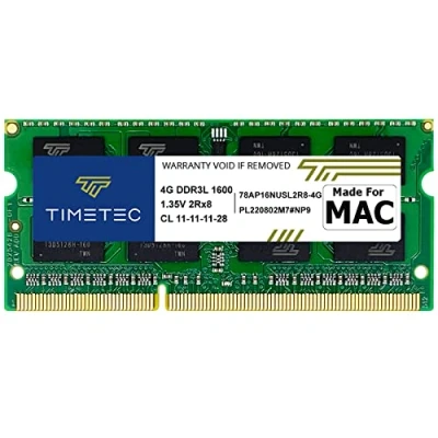 Image of Timetec Hynix IC compatible with Apple 4GB DDR3 1600MHz PC3 12800 SODIMM Memory Upgrade For selected MacBook Pro, iMac, MacMini