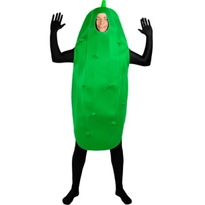 Image of Funidelia Pickle Costume for men &amp; women Food, Drink Costumes adults, accessory fancy dress props Halloween, carnival parties One Size Green