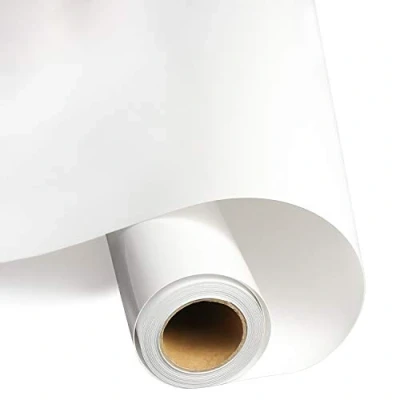 Image of Mauts Heat Transfer Vinyl Roll, White Paper, Permanent Adhesive HTV Iron On Vinyl, Backed Roll for DIY Christmas Gifts, T Shirts, Hat, Clothing, Birthdays，12IN x 10FT