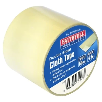 Image of Faithfull Heavy Duty Double Sided Cloth Tape 50mm x 4.5m