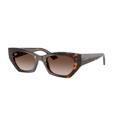 Image of Ray Ban Unisex RB4430 ZENA 135913 Sunglasses Injected Turtle Brown Geometric Normal Shaded