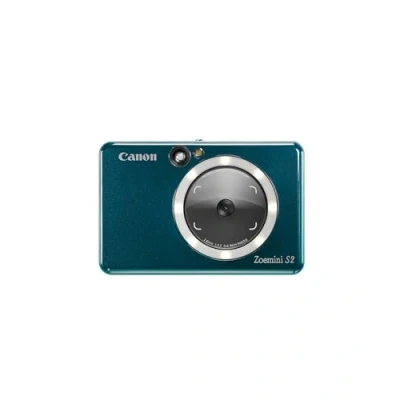 Image of Canon Zoemini S2 Instant Camera Printer 8MP Compact with Mirror, Ring Light Camera, Zink Sticky Back Photo Paper, Portable, Aquamarin
