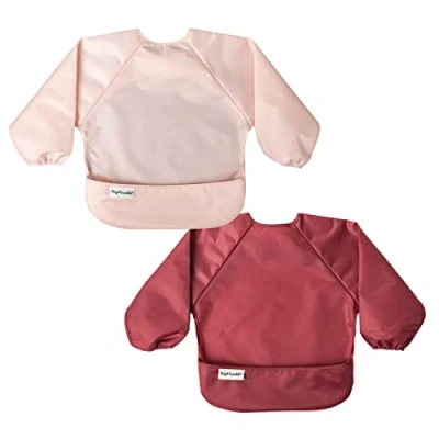 Image of Tiny Twinkle Mess Proof Full Sleeved Bib Tug Closure, Waterproof Smock, Baby Toddler 6 24 Months