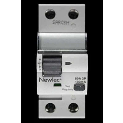 Image of Newlec 80 AMP 100mA DOUBLE POLE RCD NLRCD80100A