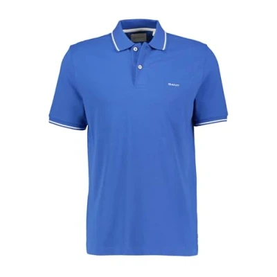 Image of GANT Men&#039;s Tipping Ss Pique Polo Shirt, Rich Blue, 3XL