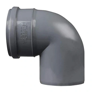 Image of Soil Pipe 90 Degree Bend 110 mm Inlet Push Fit Grey Waste