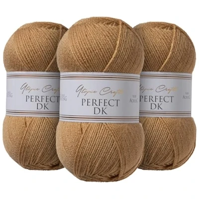 Image of Utopia Crafts DK Double Knitting Yarn 3X 100g (Biscotti)