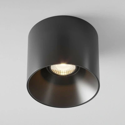Image of Maytoni Alfa LED Dimmable Surface Mounted Downlight Black, 12.5cm 3000K