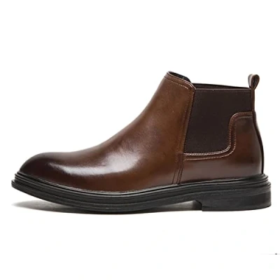 Image of NBUCNDC Motorcycle Boots Men&#039;s Leather Ankle Autumn Shoes Plus Size 38 48(Brown,13.5)