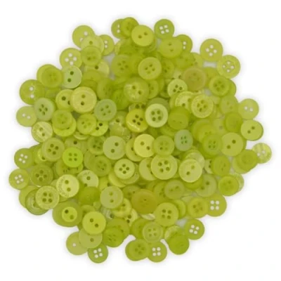 Image of celloexpress Pack of 250g Tiny Lime Mixed Small Sizes Various Buttons for Sewing and Crafting