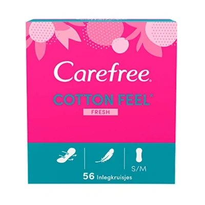 Image of Carefree Cotton Feel normal panty liners with fresh scent, size, 56 pieces (pack of 1)