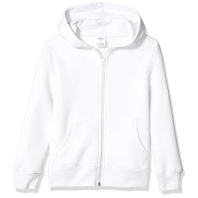 Image of Amazon Essentials Boys&#039; Fleece Zip Up Hoodie Sweatshirt, White, 6 7 Years