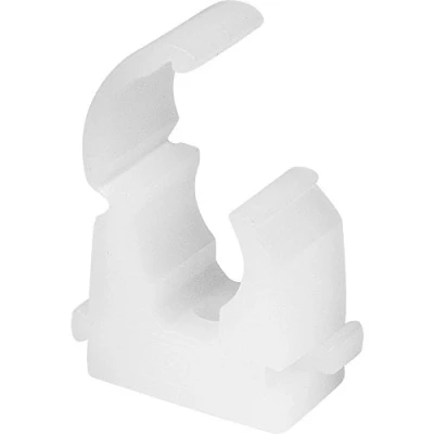 Image of ROHANS Single 15mm HINGED Pipe Clips TS15 for PIPEWORK Black, White, Red, Yellow, Blue, Pack of 5, 10, 15, 20, 50, 100 (20, White)