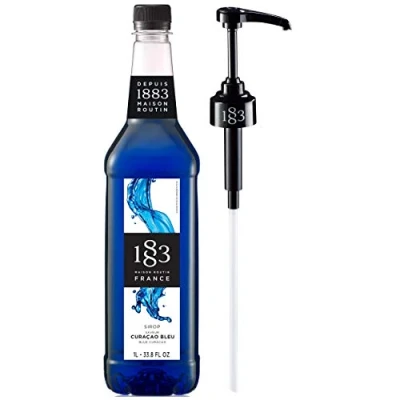Image of Routin 1883 Premium Blue Curacao Syrup (Plastic Bottle) 1L + Pump