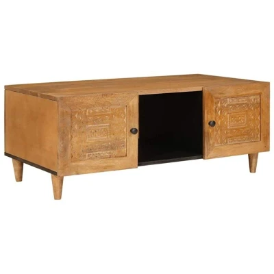 Image of vidaXL Coffee Table Light brown 100 x 54 40 cm Solid mango wood