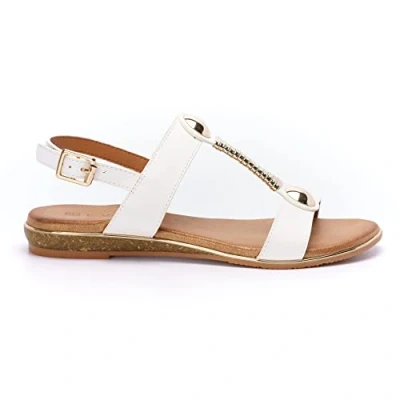 Image of Lunar Renoir T Bar Sandal 3 UK White