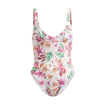 Image of Roxy Young Women Pt Beach Classics One Piece Swimsuit, White, M EU