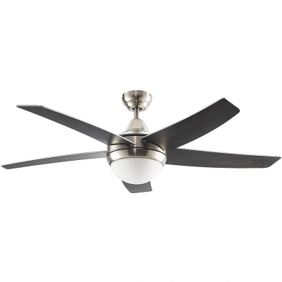 Image of Lindby ceiling fan with light Auraya, quiet, steel