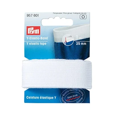 Image of Prym Elastic Tape, 79% CO, 21% ED, White, 25 mm
