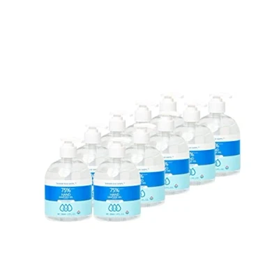 Image of Hand Sanitiser Gel Liquid 500ml 75% Alcohol Anti Bacterial Immediate Protection Non Irritant Clean Hands Kills Bacteria and Germs (pack of 10)
