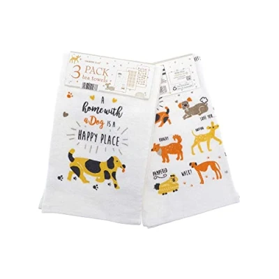 Image of COUNTRY CLUB Pack of 3 Tea Towels 100% Cotton 30+ Designs to choose from Great Value Gift Idea Essential for any home (Tea &amp; Biscuits)