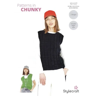 Image of Stylecraft Knitting Pattern 10107 Ladies Tank Tops (2 Designs) in Chunky Yarn