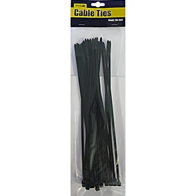 Image of 36x Simply Pack of 25 Black 300mmX4.8mm Cable Ties SCT04