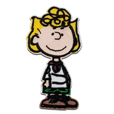 Image of Mono Quick Peanuts Sally Iron On Patches Adhesive Emblem Stickers Appliques, Size: 7,5 x 4 cm
