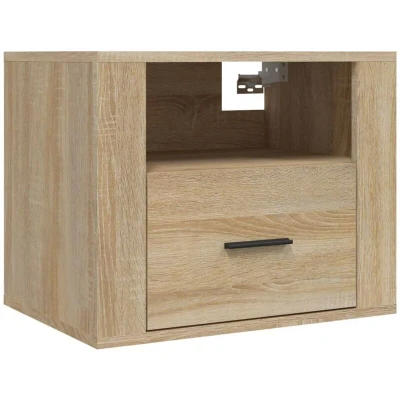 Image of vidaXL Wall mounted Bedside Cabinet Sonoma Oak 50x36x40 cm