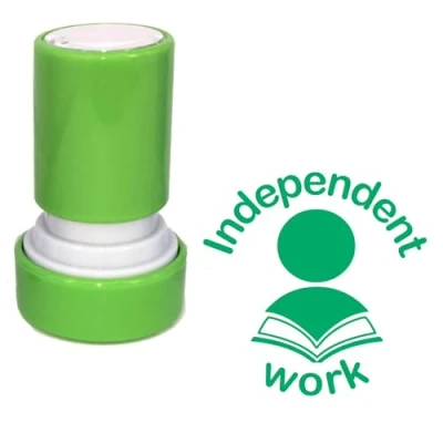 Image of Independent Work Self Inking Teacher Stamp Green Ink 22mm,